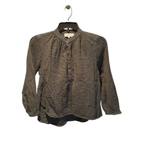 Apiece Apart Women's Cotton Peasant Blouse in Gray Size 2
